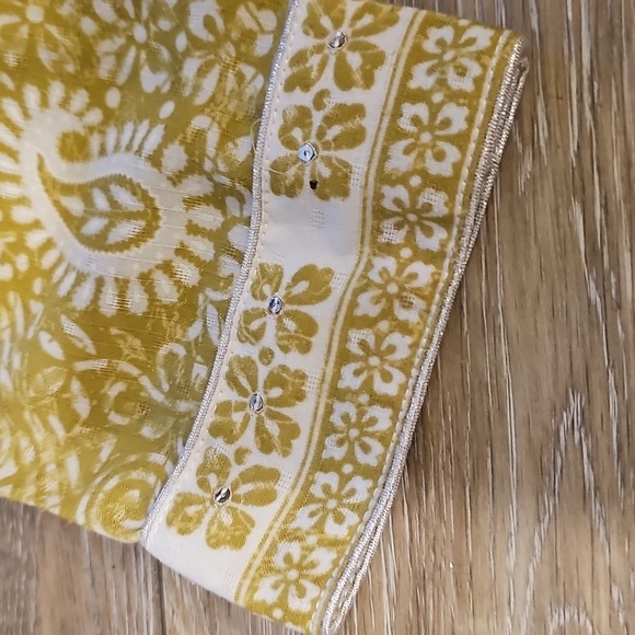 Indo Cotton Tunic/Dress, Paisley Print Sequined - Picture 12 of 15